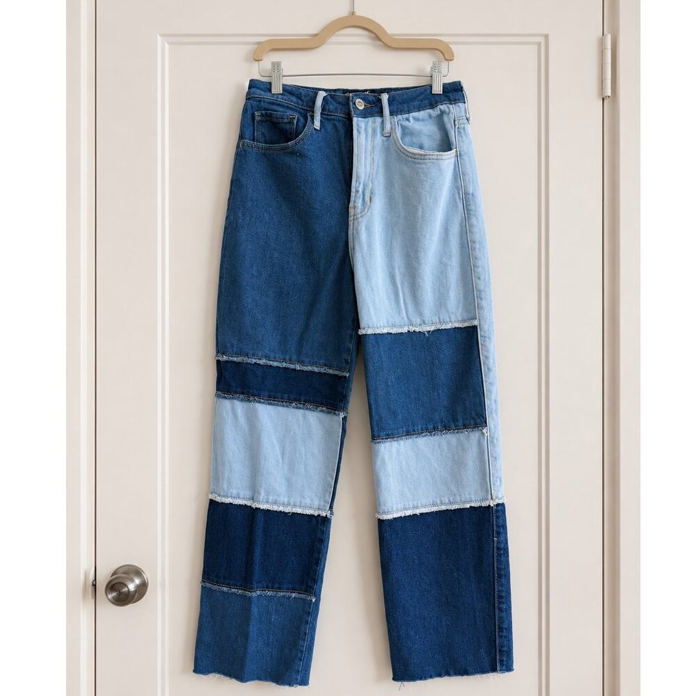 Hollister Ultra High-Rise  Straight Patchwork Colorblock Jeans Women’s 5R W27